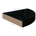 Corner Shelf Set of 2 High gloss black Honeycomb MDF