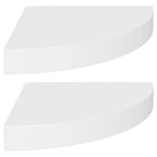Corner Shelf Set of 2 White Honeycomb MDF, metal Standard