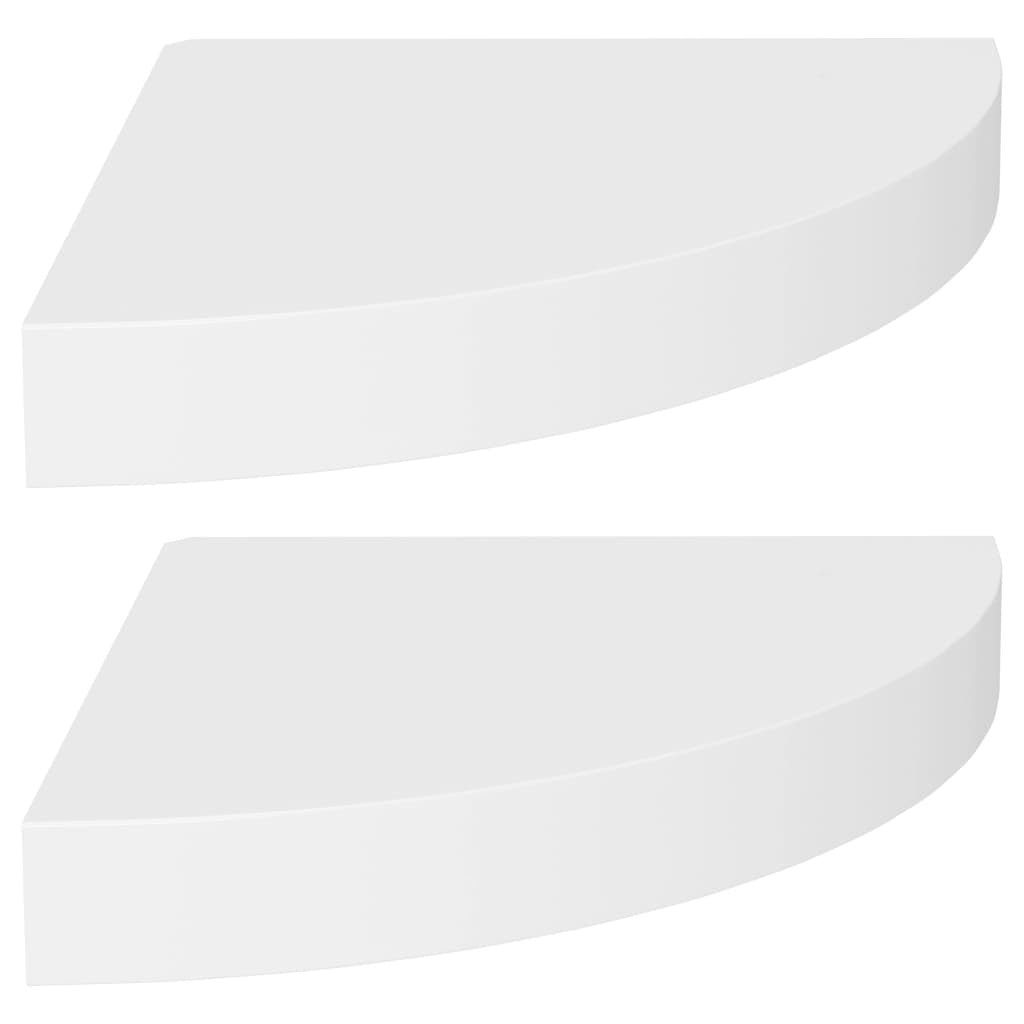 Corner Shelf Set of 2 White Honeycomb MDF, metal Standard