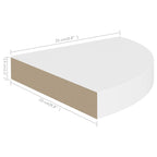 Corner Shelf Set of 2 White Honeycomb MDF, metal Standard