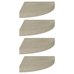 Corner Shelf Set of 4 Oak Honeycomb MDF 9.8 in Corner Shelf