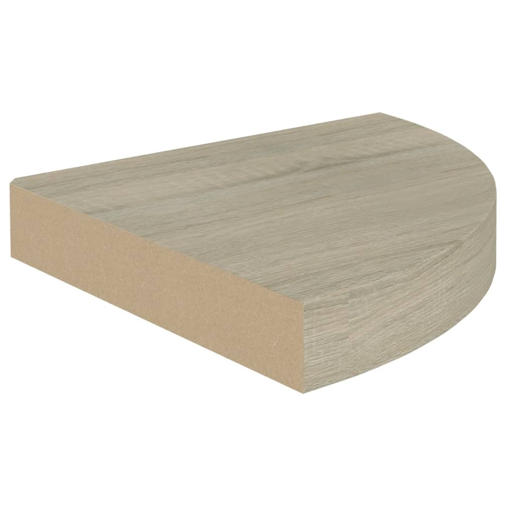 Corner Shelf Set of 4 Oak Honeycomb MDF 9.8 in Corner Shelf