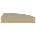 Corner Shelf Set of 4 Oak Honeycomb MDF 9.8 in Corner Shelf