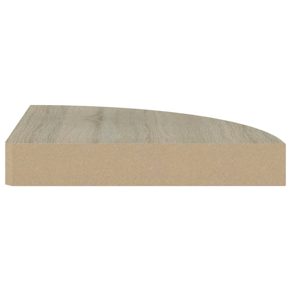 Corner Shelf Set of 4 Oak Honeycomb MDF 9.8 in Corner Shelf