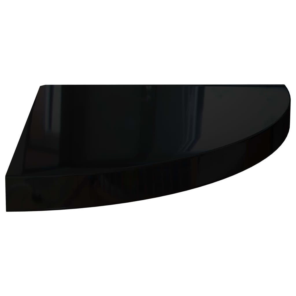 Corner Shelf High gloss black MDF 13.8x13.8x1.5 in Corner Shelf