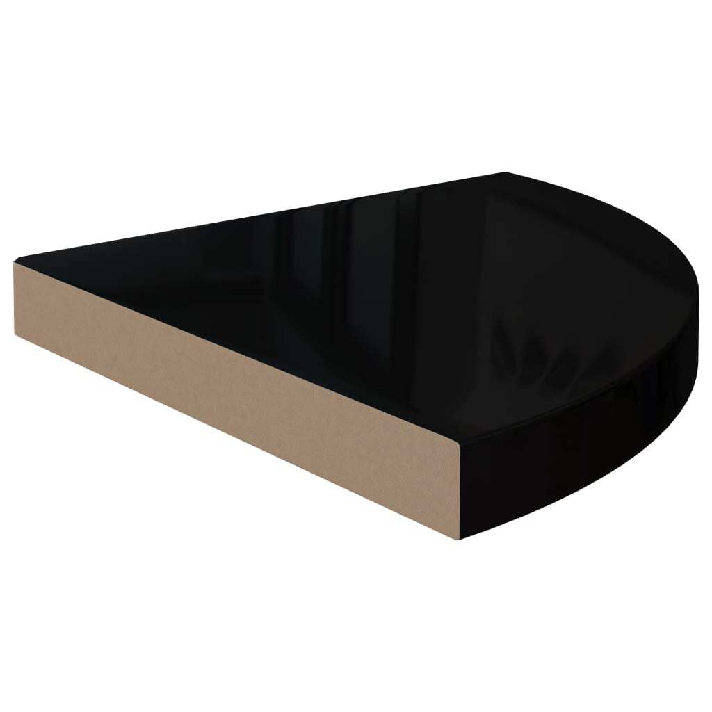 Corner Shelf High gloss black MDF 13.8x13.8x1.5 in Corner Shelf