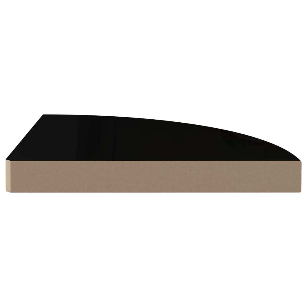 Corner Shelf High gloss black MDF 13.8x13.8x1.5 in Corner Shelf