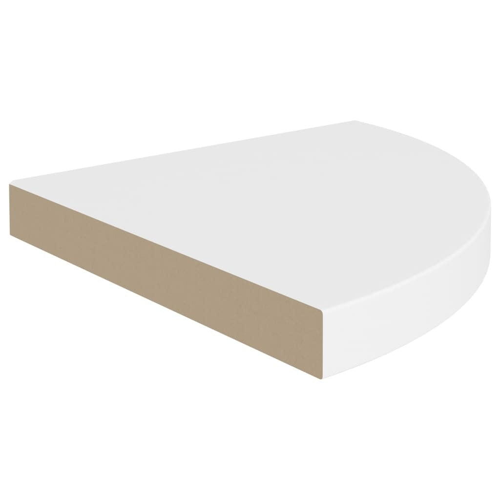 Corner Shelf Set of 4 White Honeycomb MDF, Metal Medium