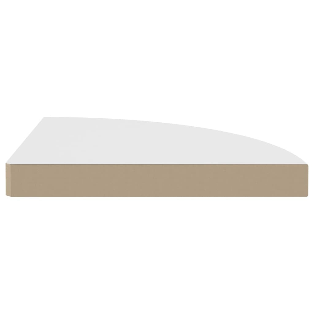 Corner Shelf Set of 4 White Honeycomb MDF, Metal Medium