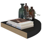 Corner Shelf Black Honeycomb MDF, Metal