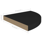 Corner Shelf Black Honeycomb MDF, Metal