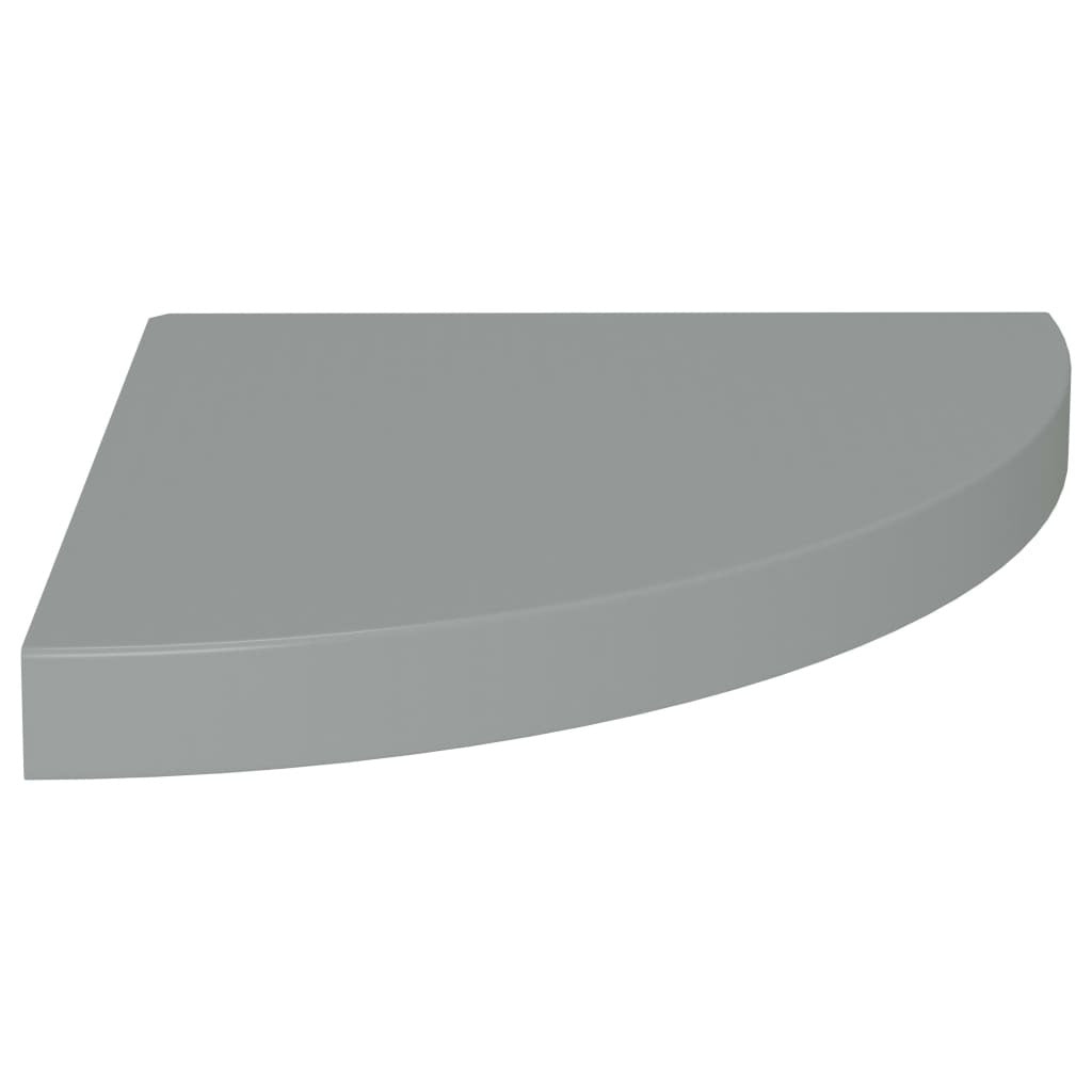 Corner Shelf Set of 4 Gray Honeycomb MDF Small Wall-mounted