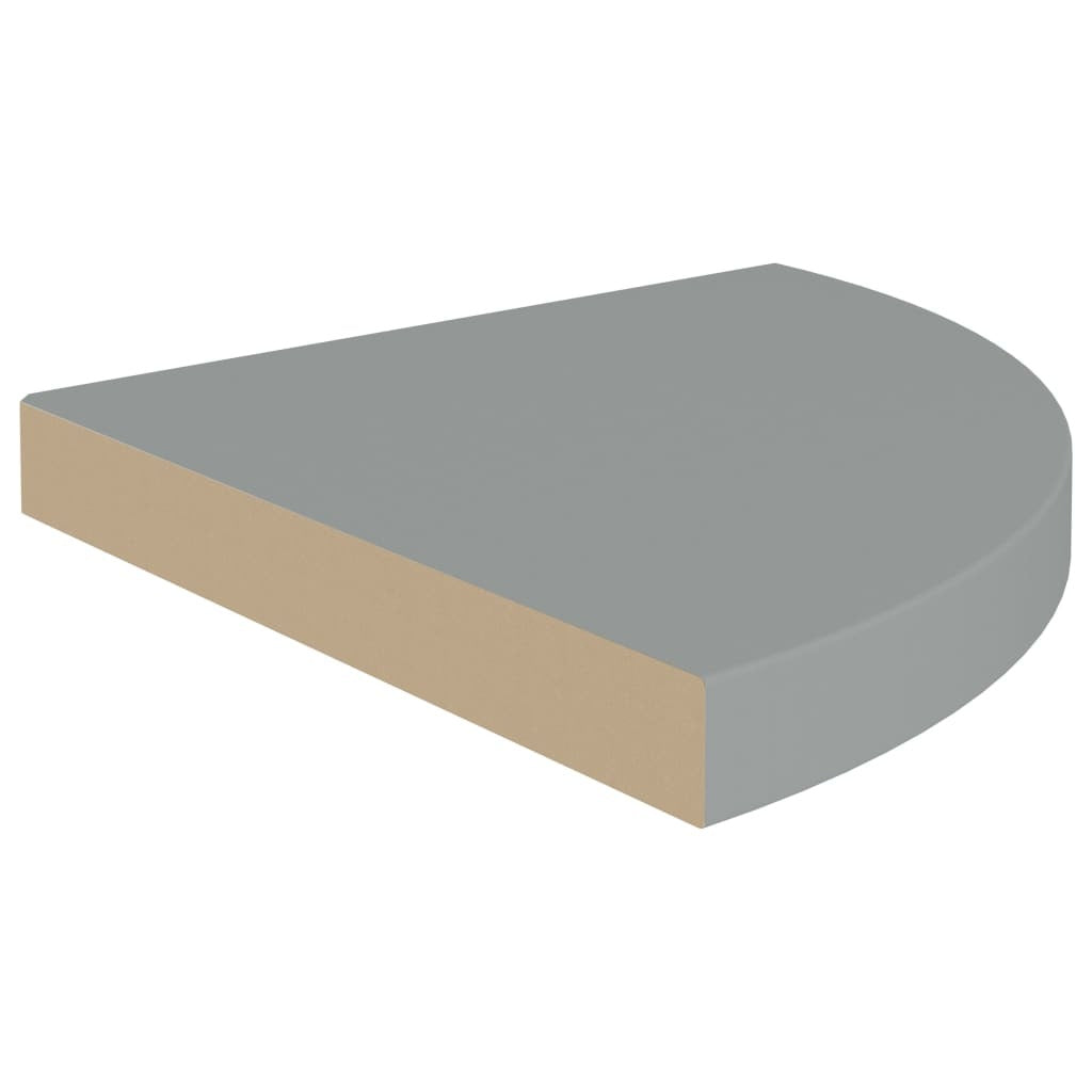 Corner Shelf Set of 4 Gray Honeycomb MDF Small Wall-mounted