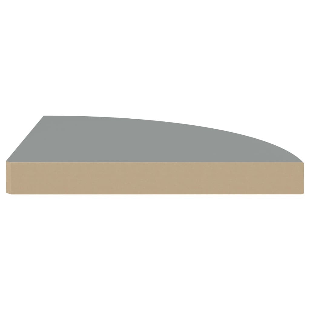 Corner Shelf Set of 4 Gray Honeycomb MDF Small Wall-mounted