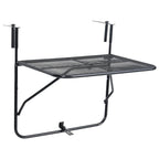 Balcony Table Black Steel Medium Foldable Balcony Table