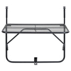 Balcony Table Black Steel Medium Foldable Balcony Table