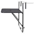 Balcony Table Black Steel Medium Foldable Balcony Table