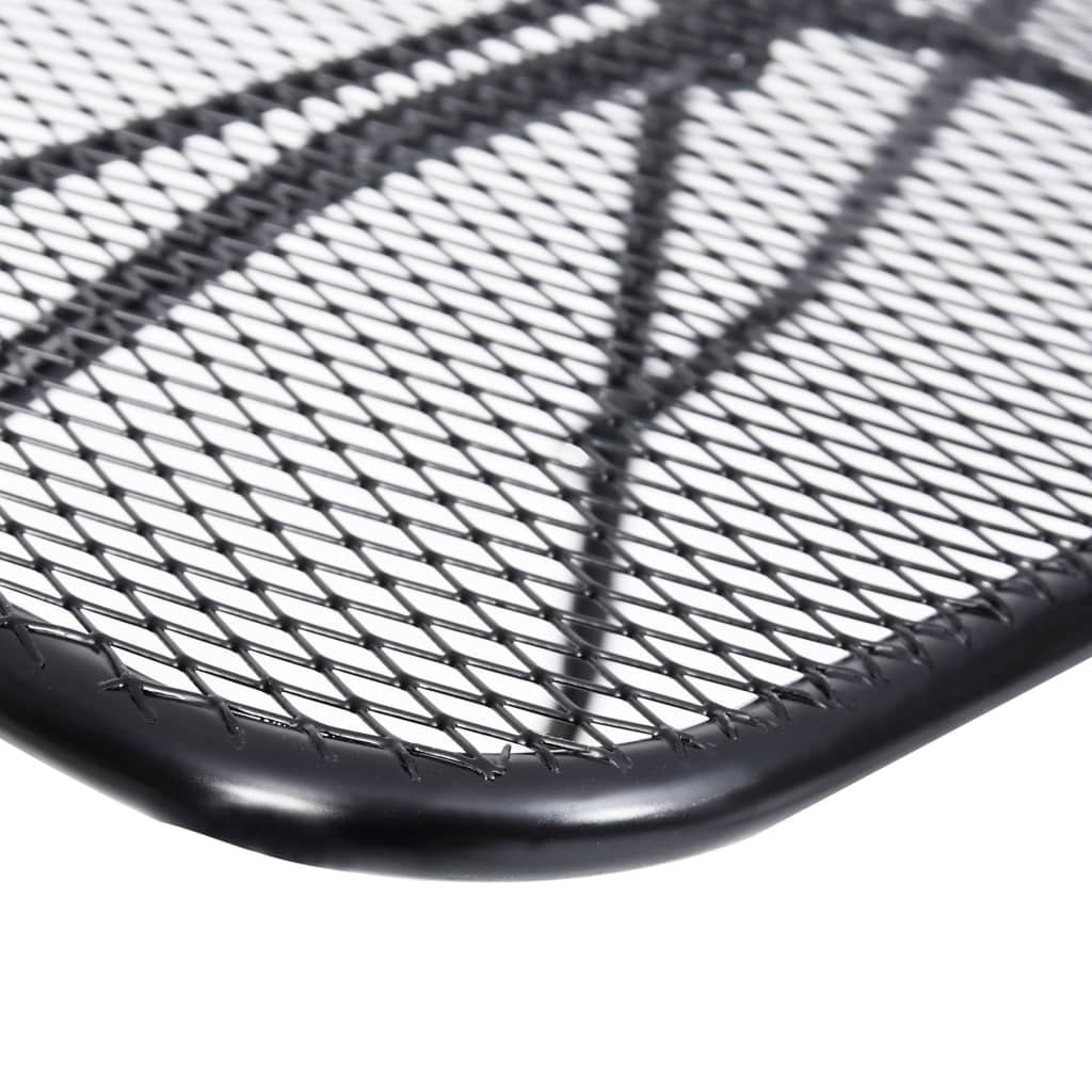 Balcony Table Black Steel Medium Foldable Balcony Table