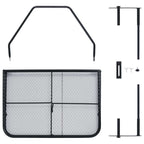 Balcony Table Black Steel Medium Foldable Balcony Table