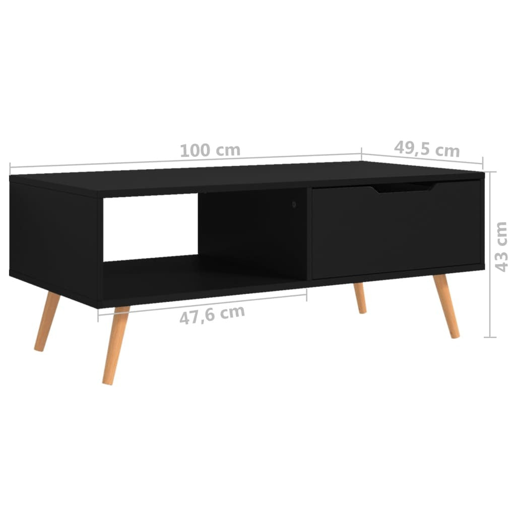 Coffee Table Black Engineered wood, MDF 39.4 x 19.5 x 16.9 in