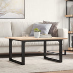 Coffee Table O-Frame 31.5"x31.5"x17.7" Solid Wood Pine and Steel