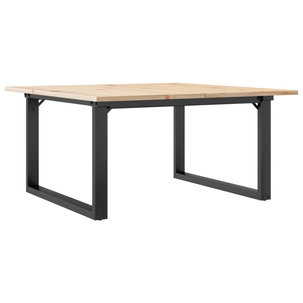 Coffee Table O-Frame 31.5"x31.5"x17.7" Solid Wood Pine and Steel