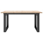Coffee Table O-Frame 31.5"x31.5"x17.7" Solid Wood Pine and Steel