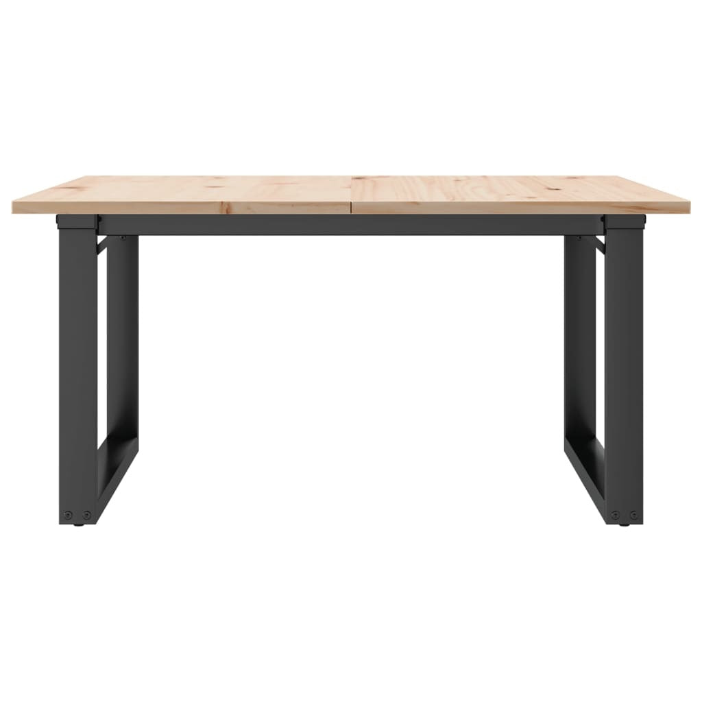 Coffee Table O-Frame 31.5"x31.5"x17.7" Solid Wood Pine and Steel