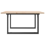 Coffee Table O-Frame 31.5"x31.5"x17.7" Solid Wood Pine and Steel