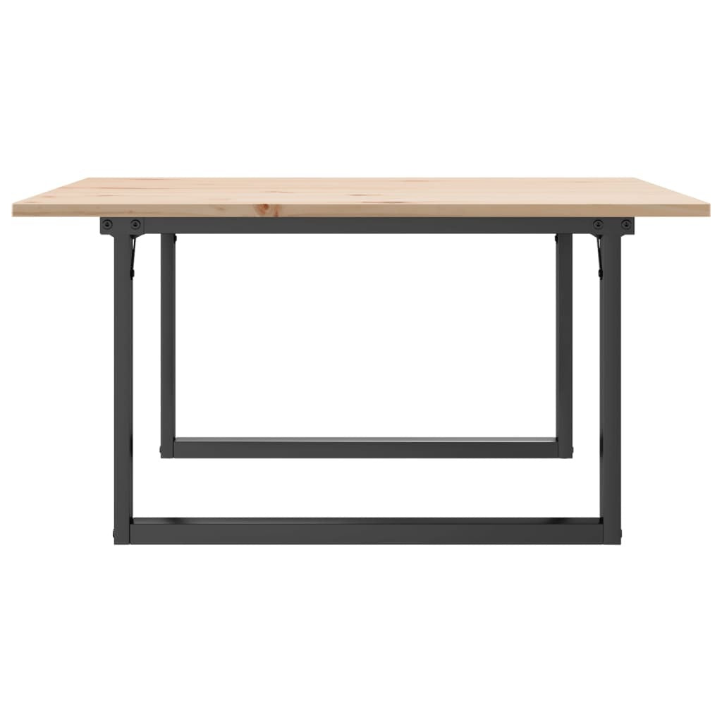 Coffee Table O-Frame 31.5"x31.5"x17.7" Solid Wood Pine and Steel