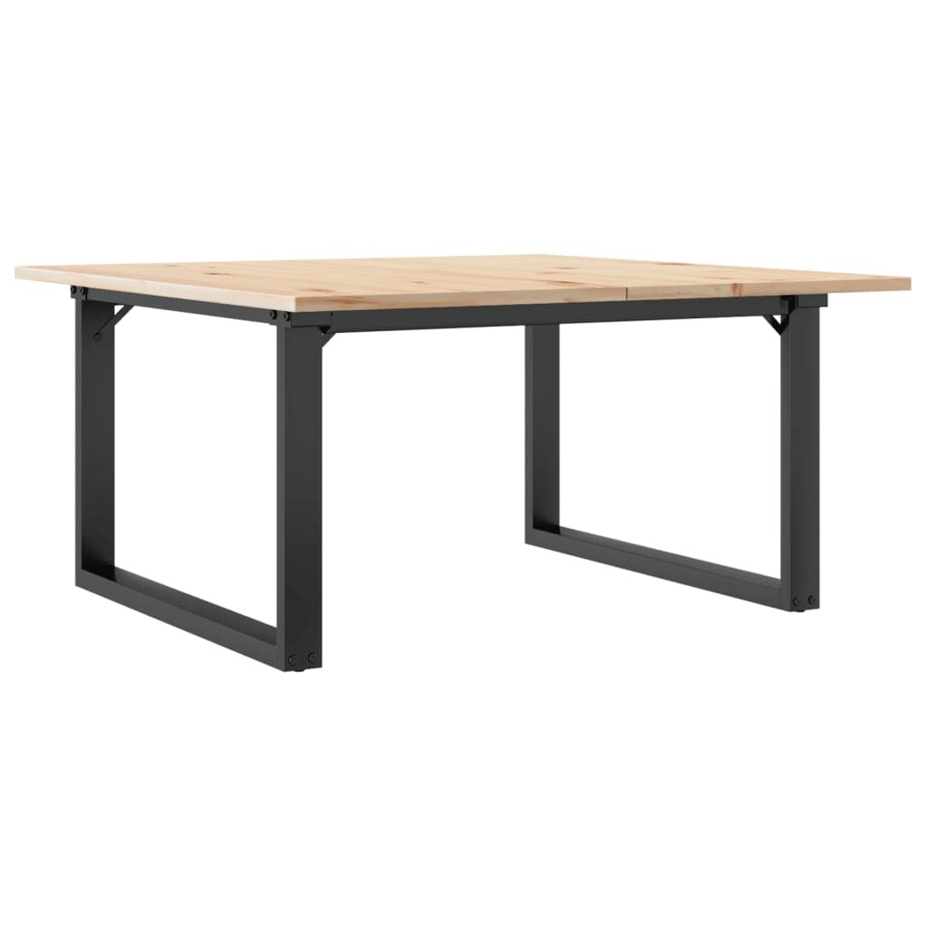 Coffee Table O-Frame 31.5"x31.5"x17.7" Solid Wood Pine and Steel