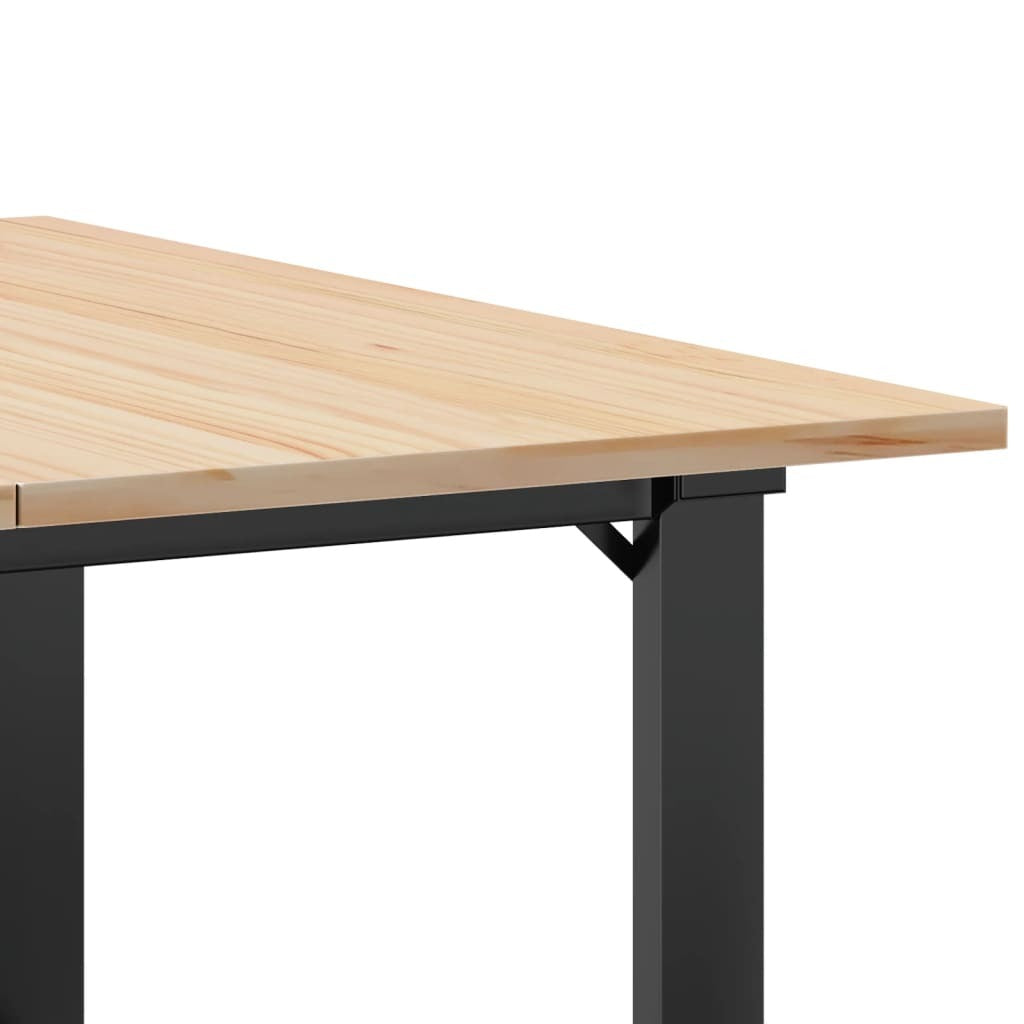 Coffee Table O-Frame 31.5"x31.5"x17.7" Solid Wood Pine and Steel