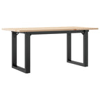Coffee Table O-Frame 35.4"x15.7"x17.7" Solid Wood Pine and Steel