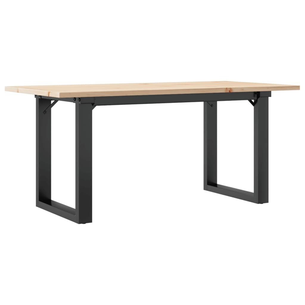Coffee Table O-Frame 35.4"x15.7"x17.7" Solid Wood Pine and Steel