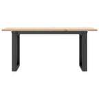 Coffee Table O-Frame 35.4"x15.7"x17.7" Solid Wood Pine and Steel