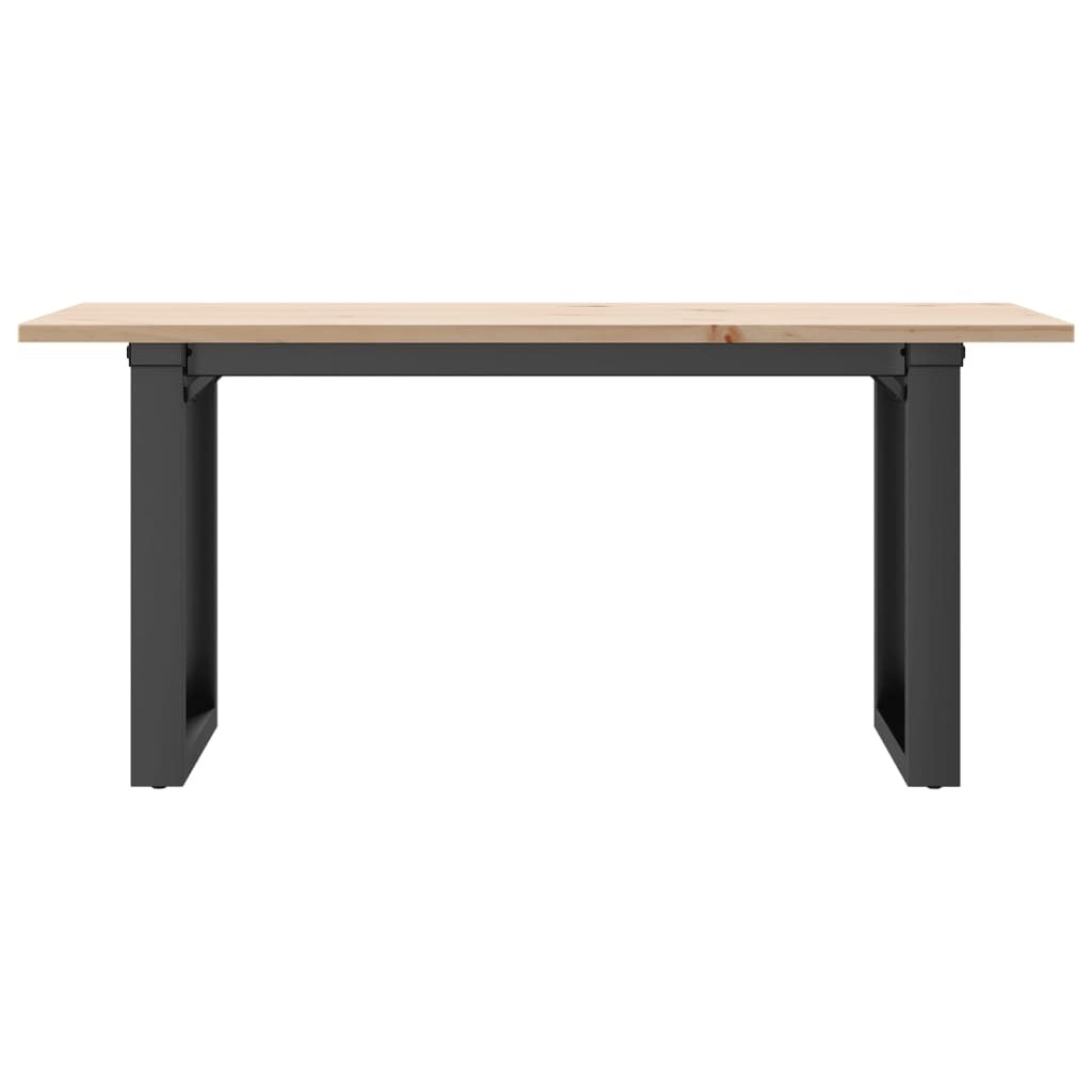 Coffee Table O-Frame 35.4"x15.7"x17.7" Solid Wood Pine and Steel