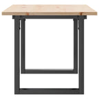 Coffee Table O-Frame 35.4"x15.7"x17.7" Solid Wood Pine and Steel