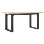 Coffee Table O-Frame 35.4"x15.7"x17.7" Solid Wood Pine and Steel