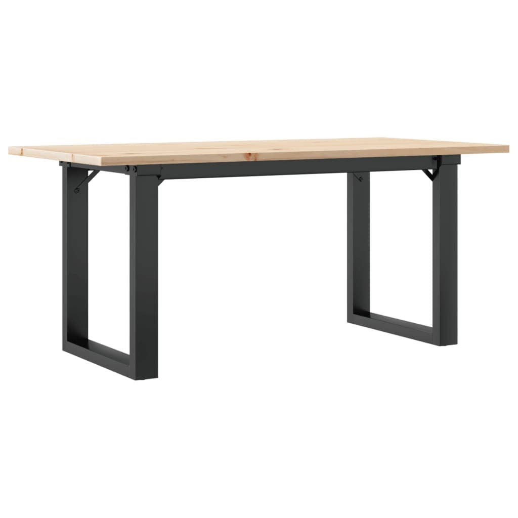 Coffee Table O-Frame 35.4"x15.7"x17.7" Solid Wood Pine and Steel