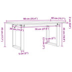 Coffee Table O-Frame 35.4"x15.7"x17.7" Solid Wood Pine and Steel