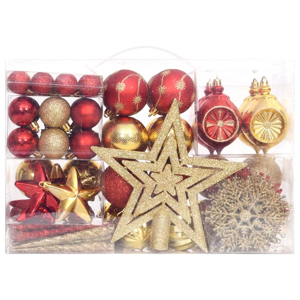 Christmas Bauble Set Gold and red Plastic