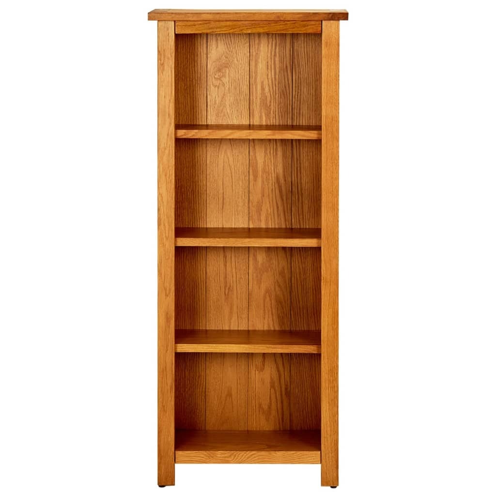 Bookcase Natural Oak Solid oak wood with oak veneered MDF Medium
