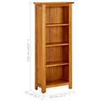 Bookcase Natural Oak Solid oak wood with oak veneered MDF Medium