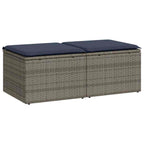 2 Piece Patio Sofa Set with Cushions Gray Poly Rattan Acacia