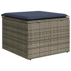2 Piece Patio Sofa Set with Cushions Gray Poly Rattan Acacia