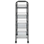4-Tier Kitchen Trolley Black 18.1"x10.2"x33.5" Iron