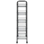 5-Tier Kitchen Trolley Black 18.1"x10.2"x41.3" Iron