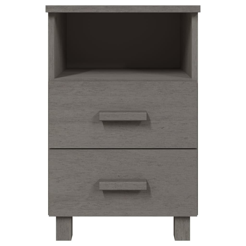 Bedside Cabinet Light Grey Solid Pinewood Medium Bedside Cabinet