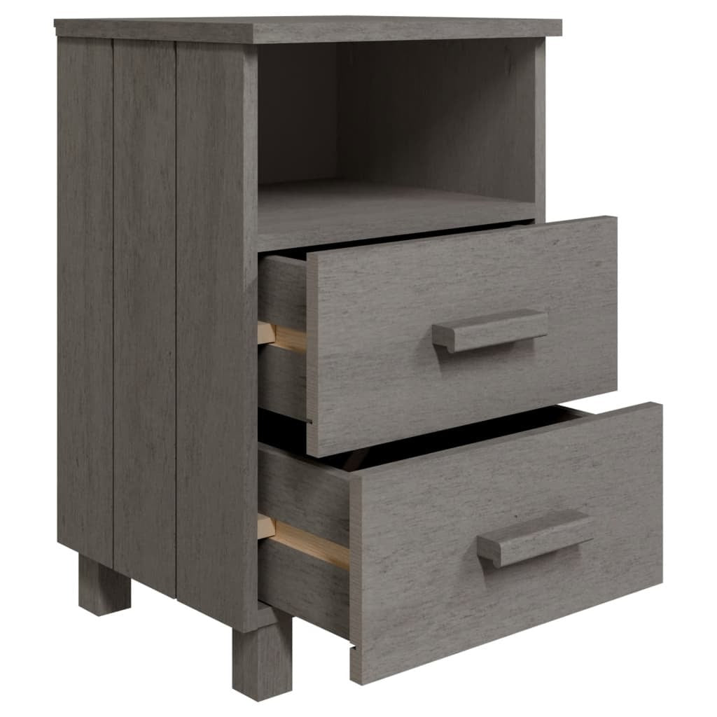 Bedside Cabinet Light Grey Solid Pinewood Medium Bedside Cabinet