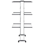3-Tier Laundry Drying Rack with Wheels Silver 23.6"x27.6"x50.8"